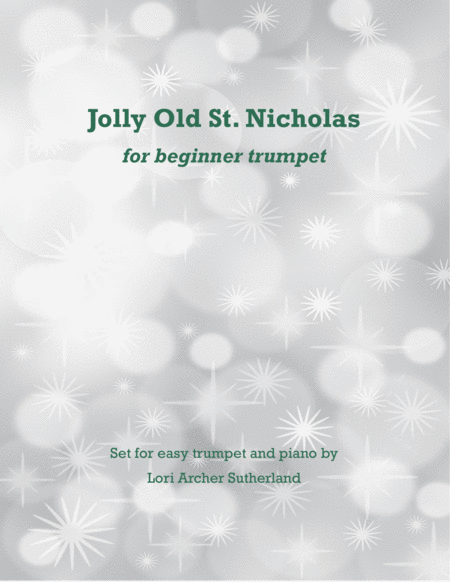 Free Sheet Music Jolly Old St Nicholas For Easy Trumpet Piano