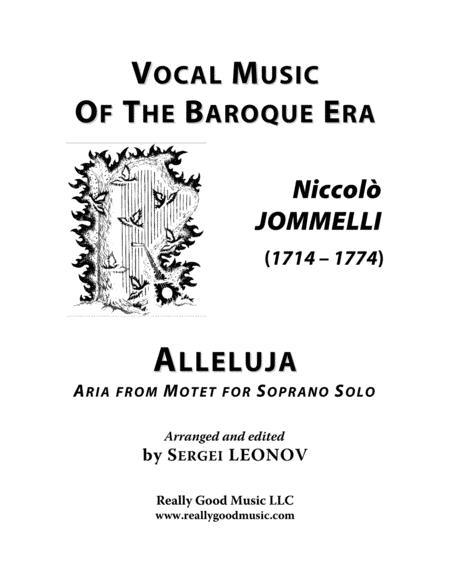 Jommelli Niccol Alleluja An Aria From Motet Care Deus Si Respiro Arranged For Voice And Piano C Minor Sheet Music