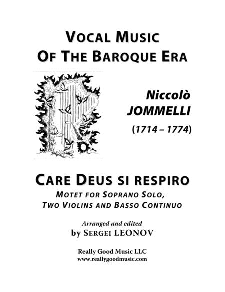 Jommelli Niccol Care Deus Si Respiro Motet Arranged For Voice And Piano A Minor C Major A Minor Sheet Music