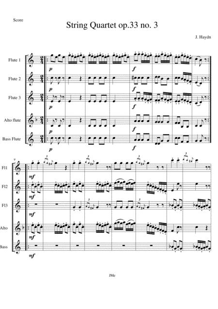 Joseph Haydn String Quartet In C Major The Bird Op 33 No 3 Movement 4 Sheet Music