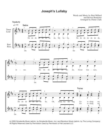 Joseph Lullaby D Major Choral Pricing Sheet Music