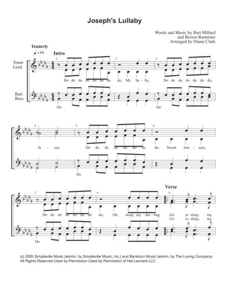 Joseph Lullaby Db Major Choral Pricing Sheet Music