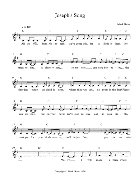 Josephs Song Sheet Music