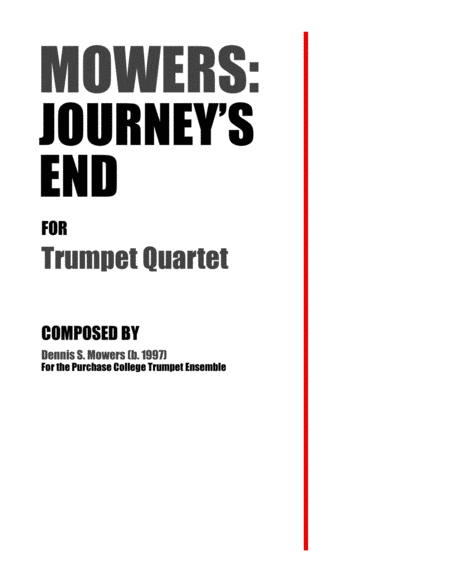 Free Sheet Music Journeys End For Trumpet Quartet Denniss Mowers