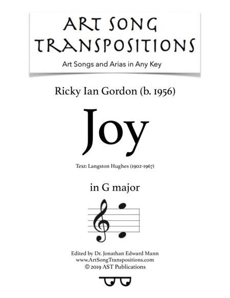 Joy G Major Sheet Music