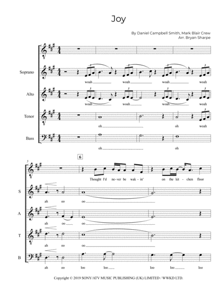 Free Sheet Music Joy Satb A Cappella