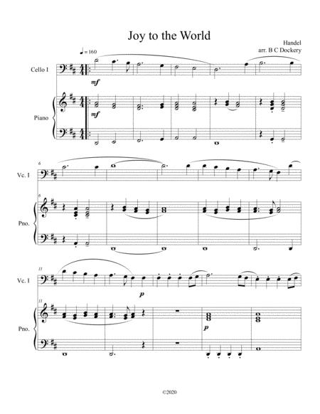 Joy To The World Cello Solo With Optional Piano Accompaniment Sheet Music