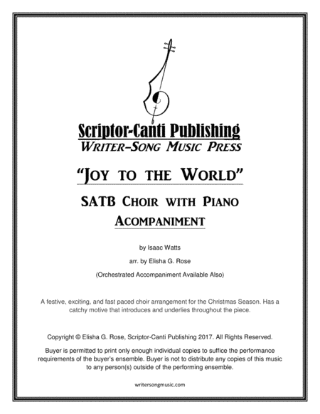 Free Sheet Music Joy To The World Choir Satb