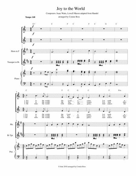 Joy To The World Duet And Piano With Optional Instruments Included Sheet Music