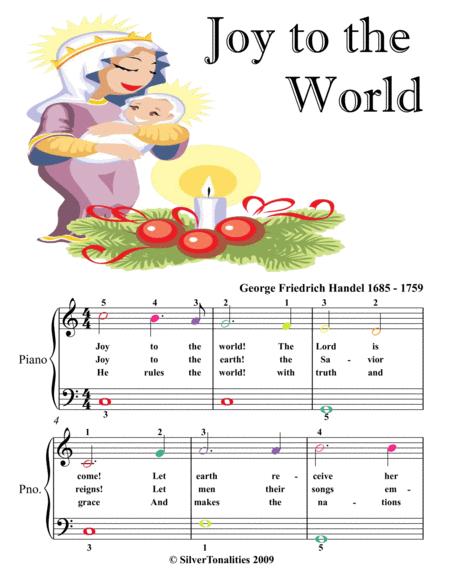 Joy To The World Easiest Piano Sheet Music With Colored Notes Sheet Music