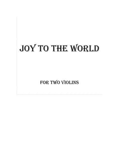 Joy To The World Easy Violin Duet Sheet Music