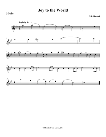 Free Sheet Music Joy To The World Flute Piano