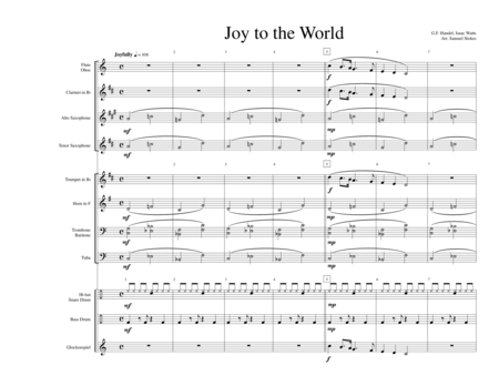 Free Sheet Music Joy To The World For Early Intermediate Band