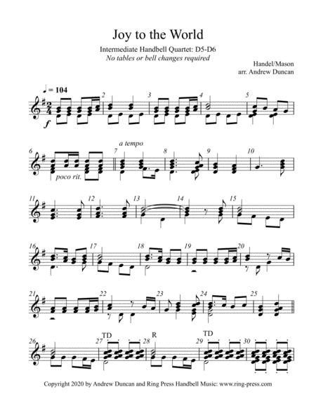 Joy To The World Intermediate Handbell Quartet Sheet Music