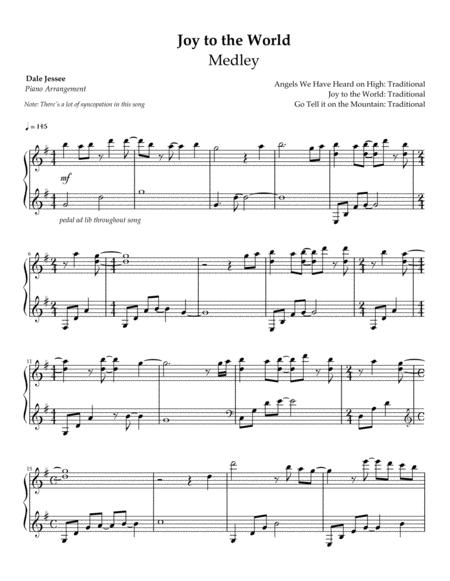 Free Sheet Music Joy To The World Piano Instrumental Medley