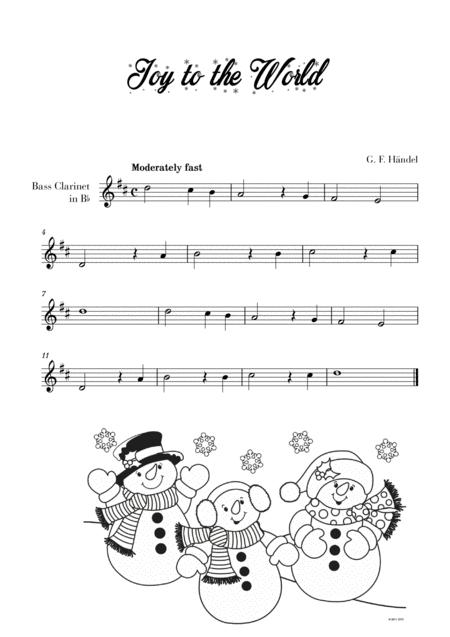 Joy To The World Very Easy Beginner For Bass Clarinet Sheet Music