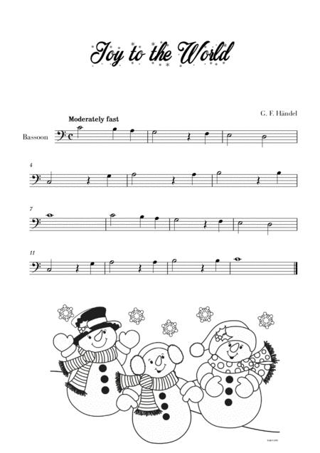 Free Sheet Music Joy To The World Very Easy Beginner For Bassoon