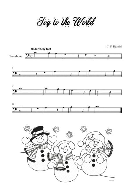 Free Sheet Music Joy To The World Very Easy Beginner For Trombone