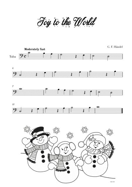 Free Sheet Music Joy To The World Very Easy Beginner For Tuba