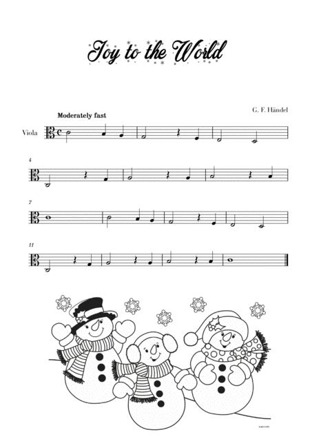 Joy To The World Very Easy Beginner For Viola Sheet Music