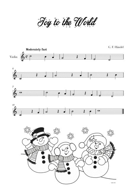 Free Sheet Music Joy To The World Very Easy Beginner For Violin