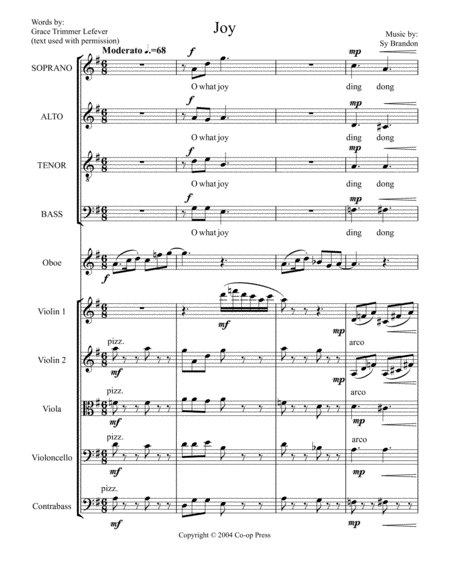 Joy With Oboe And Strings Sheet Music