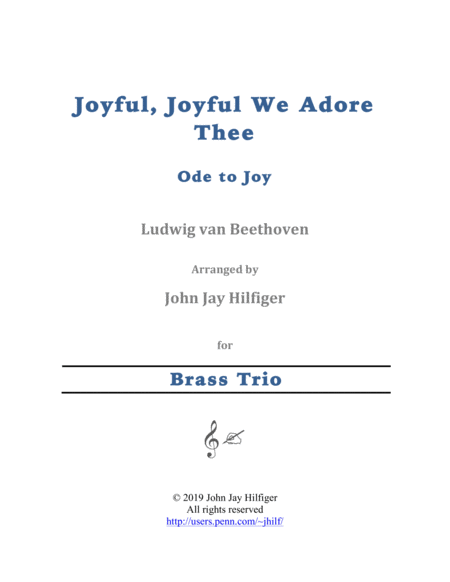 Joyful Joyful We Adore Thee For Brass Trio Sheet Music