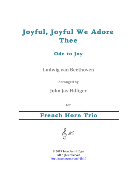 Free Sheet Music Joyful Joyful We Adore Thee For French Horn Trio