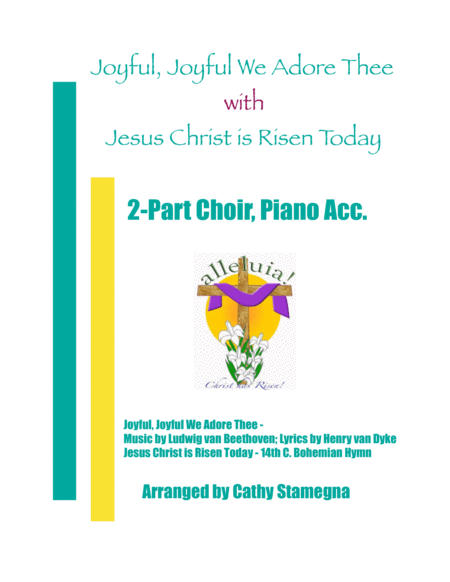 Joyful Joyful We Adore Thee With Jesus Christ Is Risen Today 2 Part Choir Piano Acc Sheet Music