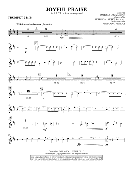 Free Sheet Music Joyful Praise Bb Trumpet 2