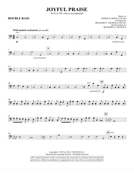 Free Sheet Music Joyful Praise Double Bass