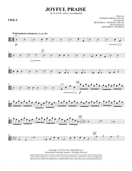 Joyful Praise Viola Sheet Music