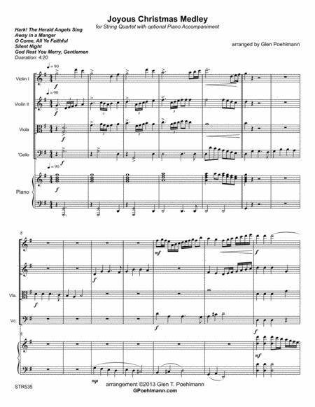 Joyous Christmas Medley String Quartet With Optional Piano 5 Carol Medley Sheet Music