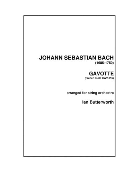 Js Bach Gavotte French Suite In G Bwv 816 For String Orchestra Sheet Music