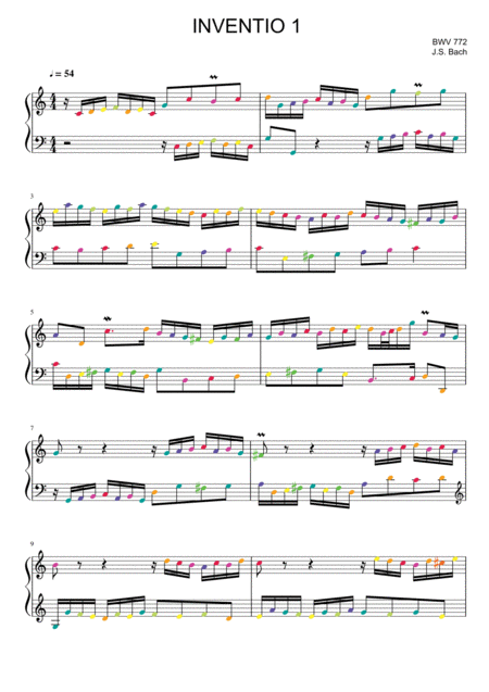 Free Sheet Music Js Bach Invention 1 Piano Sheet