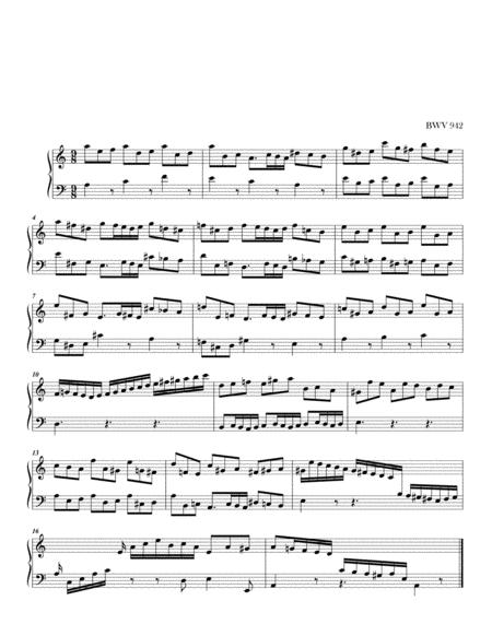 Js Bach Little Prelude In A Minor Bwv 942 Complete Version Sheet Music