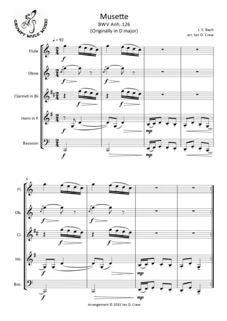 Js Bach Musette In D Bwv Anh 126 Sheet Music