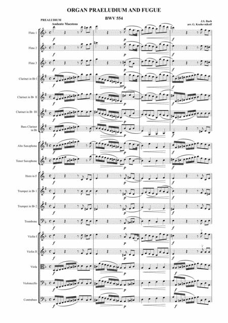 Js Bach Organ Praeludium And Fugue Bwv 554 Sheet Music