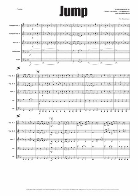 Free Sheet Music Jump For Brassquintet Easy Version