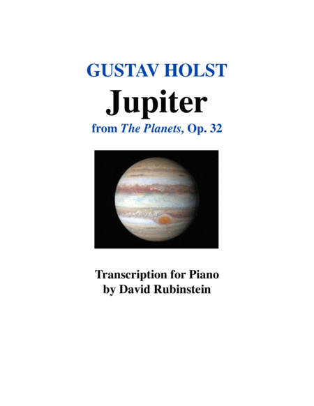 Free Sheet Music Jupiter Piano Transcription