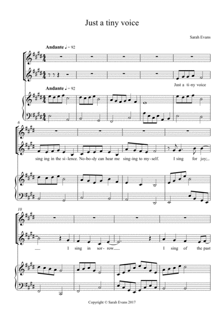 Just A Tiny Voice Sheet Music