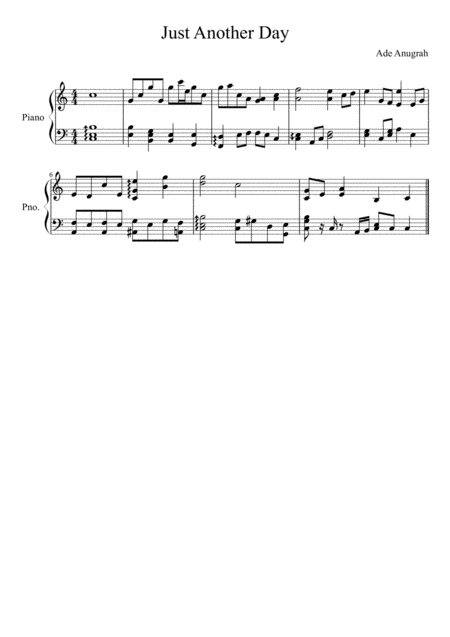 Free Sheet Music Just Another Day
