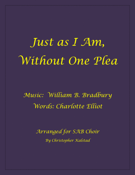 Just As I Am Without One Plea Sab And Piano Sheet Music