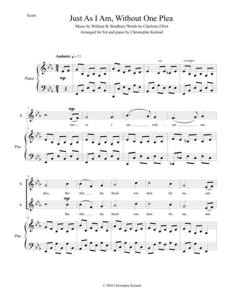 Just As I Am Without One Plea Vocal Duet And Piano Sheet Music