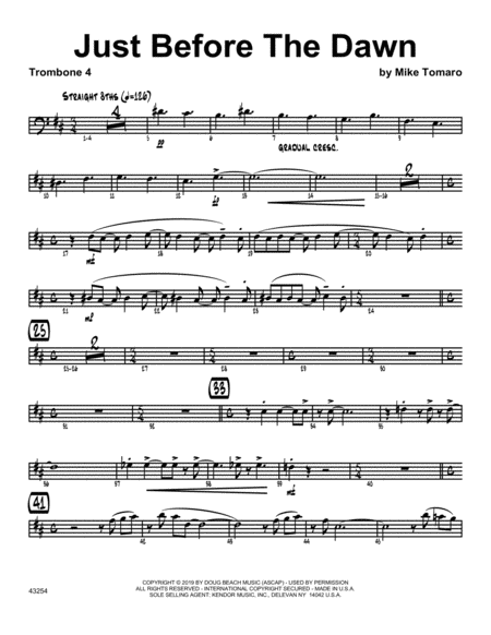 Just Before The Dawn 4th Trombone Sheet Music