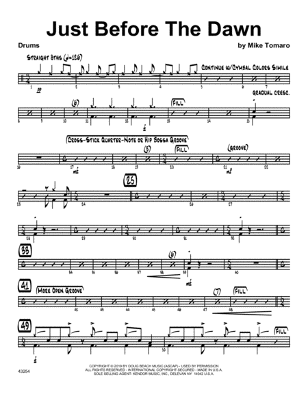 Just Before The Dawn Drum Set Sheet Music