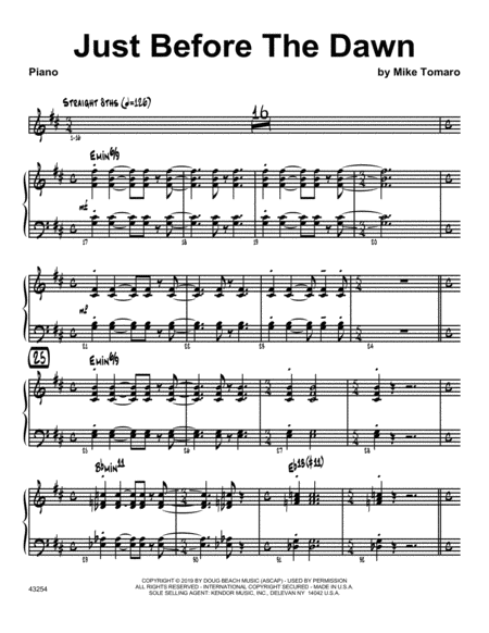 Just Before The Dawn Piano Sheet Music