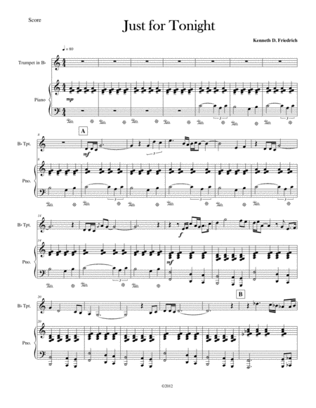 Just For Tonight Sheet Music