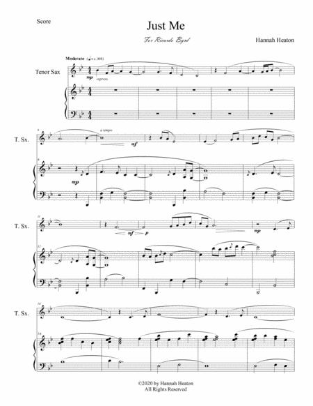 Free Sheet Music Just Me By Hannah Heaton