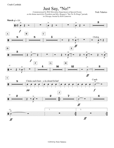 Free Sheet Music Just Say No March